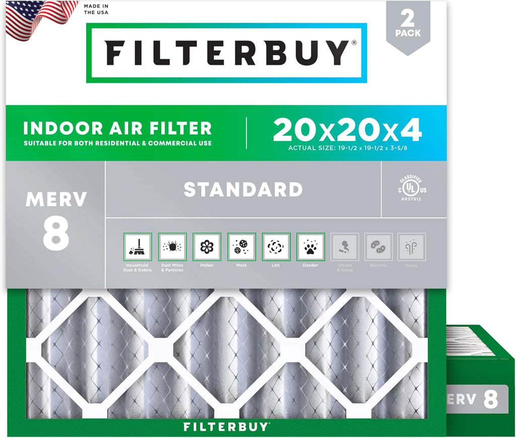 Filterbuy 20x20x4 MERV 8 Air Filter